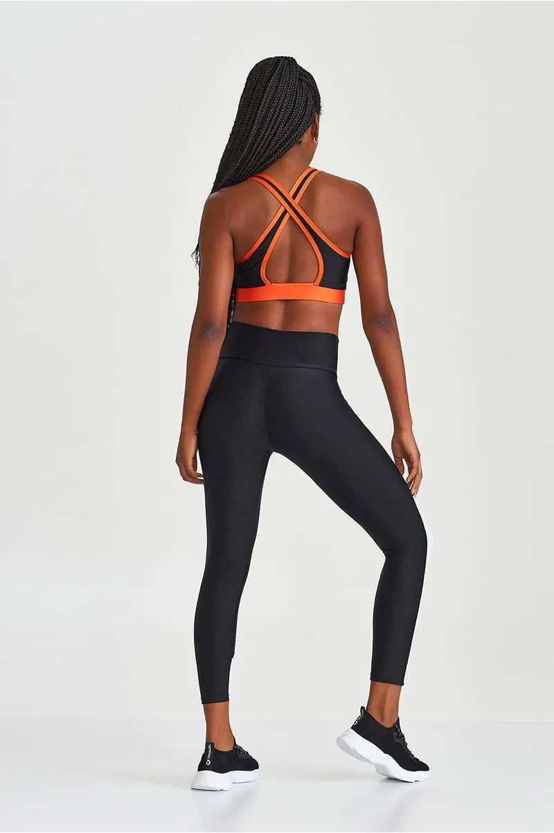 Legging Atlanta Com Detalhes e Silk Preto Caju Brasil