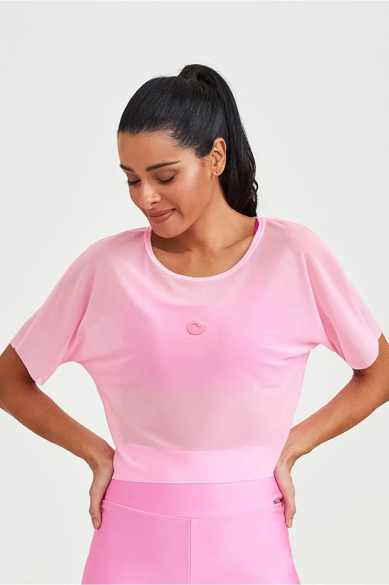 Cropped Tela Classico Rosa Caju Brasil