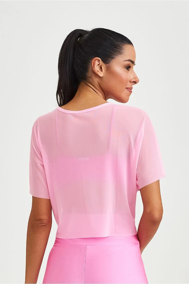 Cropped Tela Classico Rosa Caju Brasil