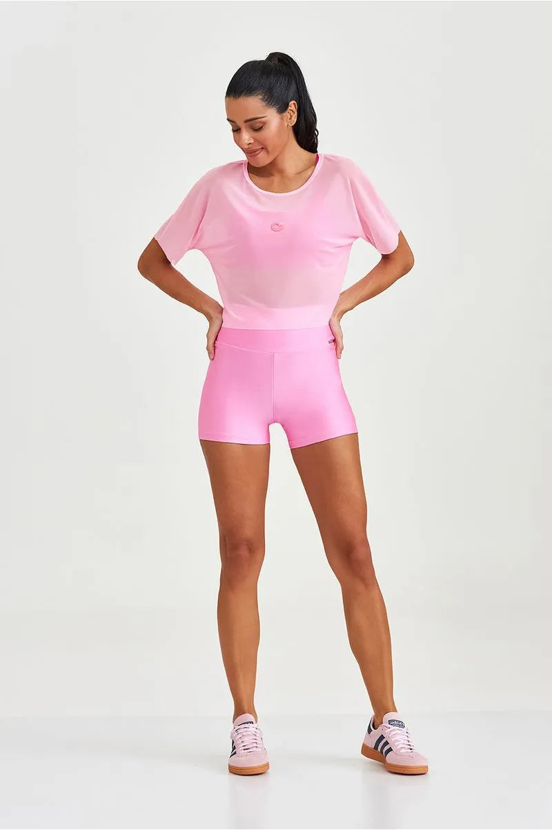 Cropped Tela Classico Rosa Caju Brasil