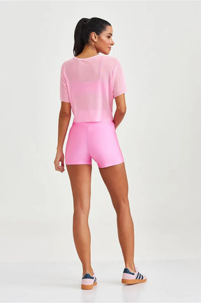 Cropped Tela Classico Rosa Caju Brasil