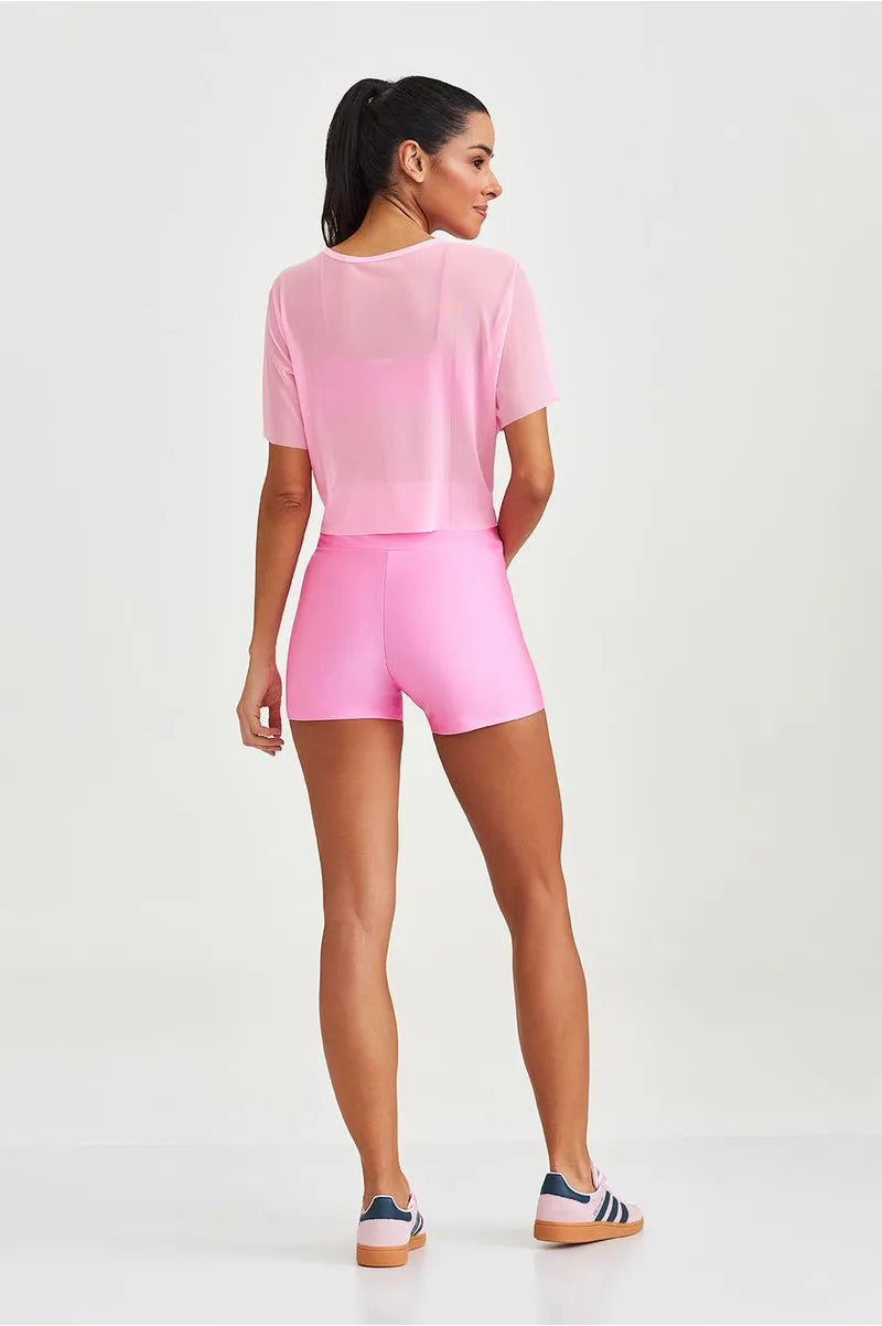 Cropped Tela Classico Rosa Caju Brasil