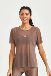 Blusa De Tule Clássica Marrom Caju Brasil