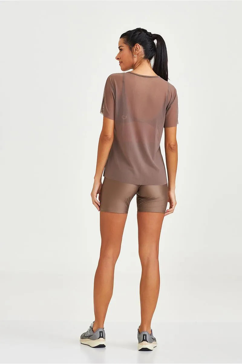 Blusa De Tule Clássica Marrom Caju Brasil