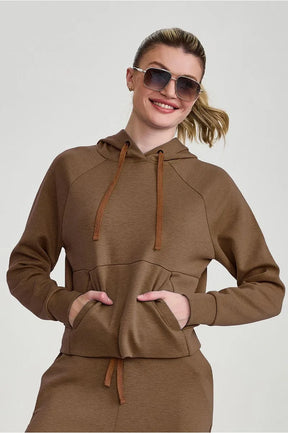 Conjunto Blusa Moletom e Calça Viscose Marrom Caju Brasil