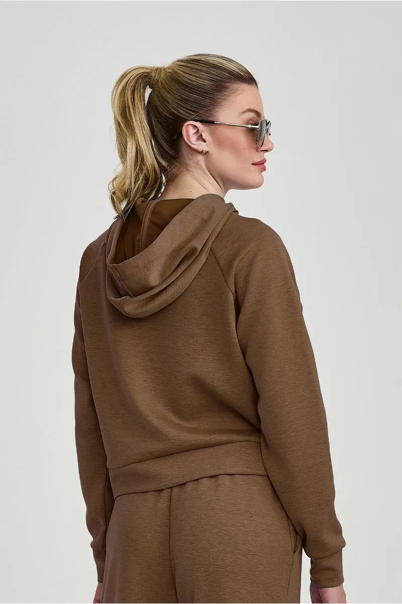 Conjunto Blusa Moletom e Calça Viscose Marrom Caju Brasil