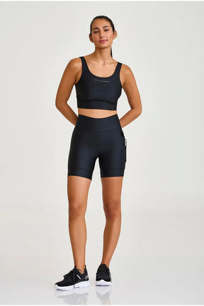 Top Atletika com Silk Preto Caju Brasil