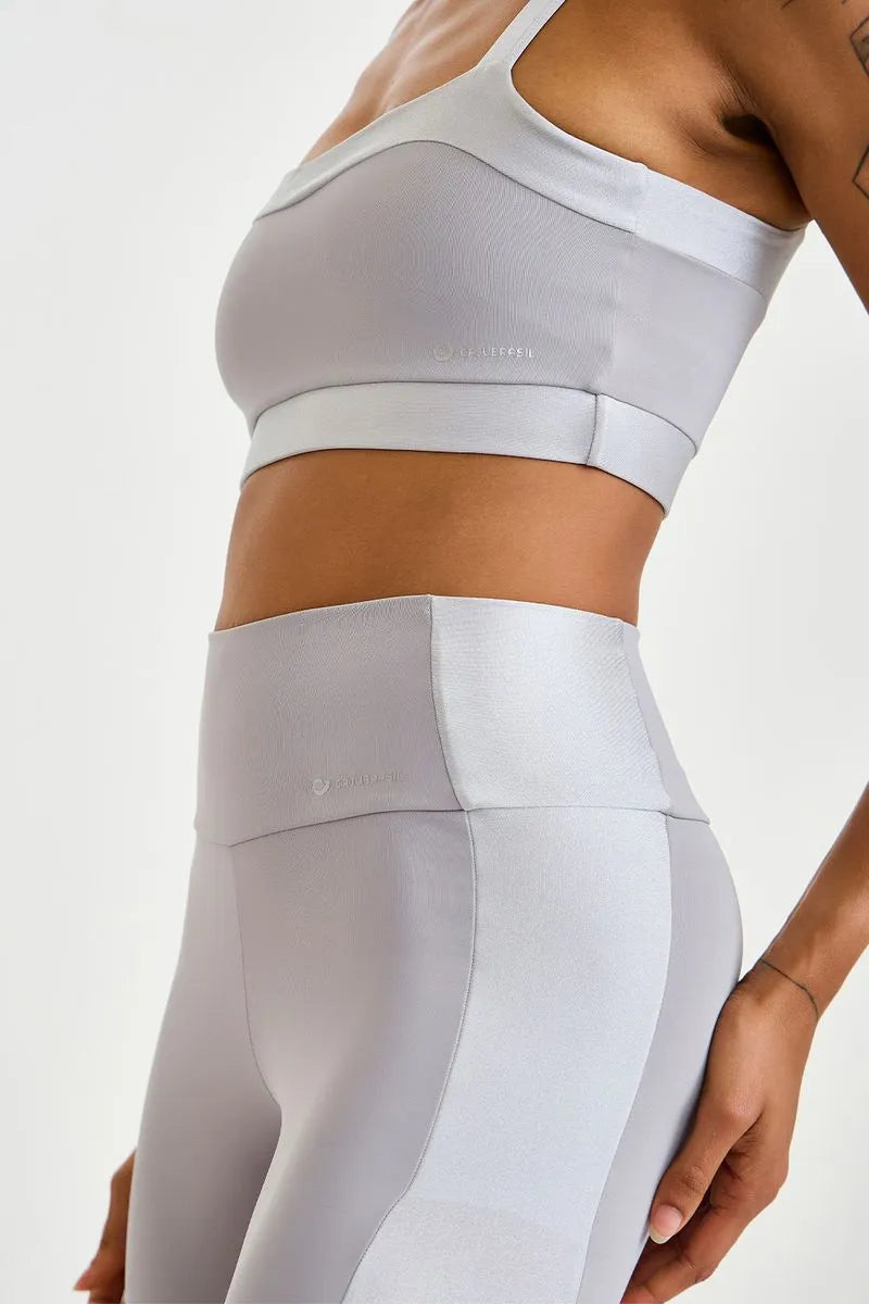 Legging Pro Com Brilho Cinza Cromo Caju Brasil