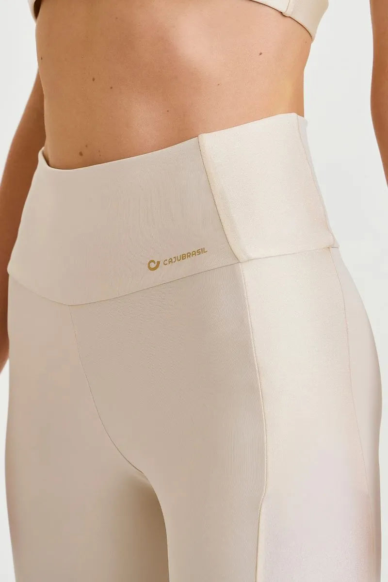 Legging Pro Com Brilho Off White Caju Brasil