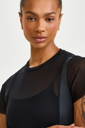 Blusa De Tule Alongada Preto Caju Brasil