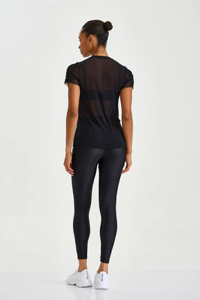 Blusa De Tule Alongada Preto Caju Brasil