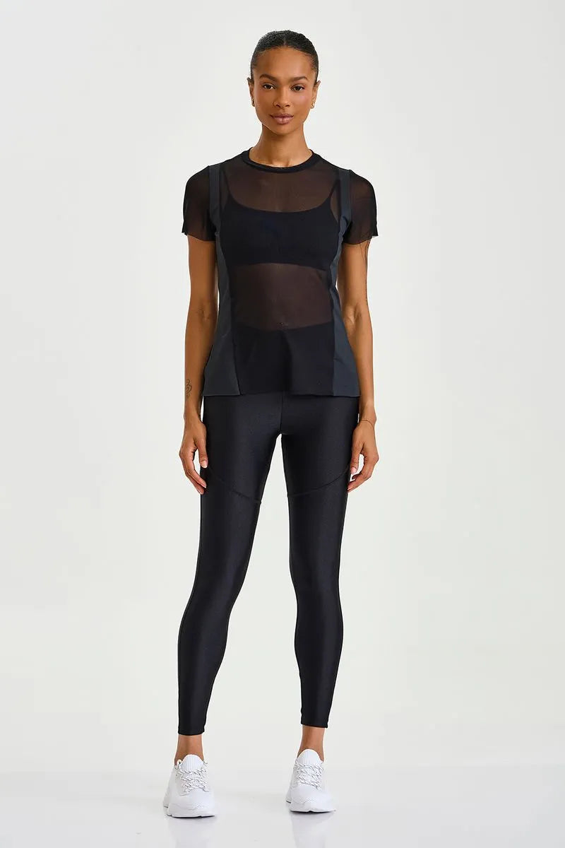 Blusa De Tule Alongada Preto Caju Brasil