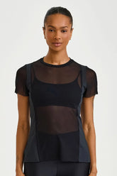 Blusa De Tule Alongada Preto Caju Brasil