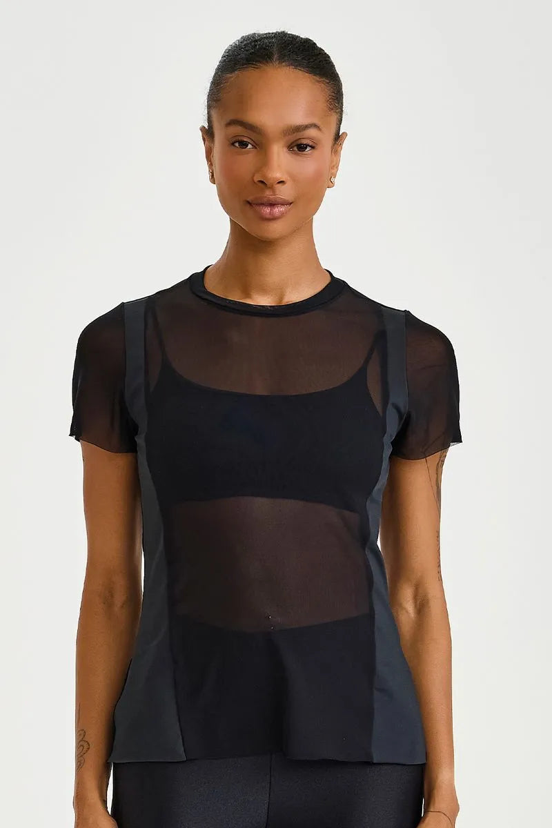 Blusa De Tule Alongada Preto Caju Brasil