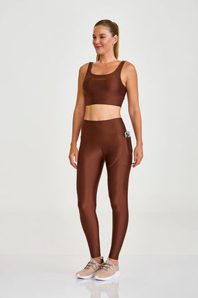 Legging Atletika Com Bolso Marrom Capuccino Caju Brasil