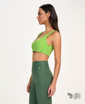 Top Regata e Decote V 4 em 1 Verde Eden Alto Giro