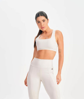 Top Basic Flex Off White Lets Gym