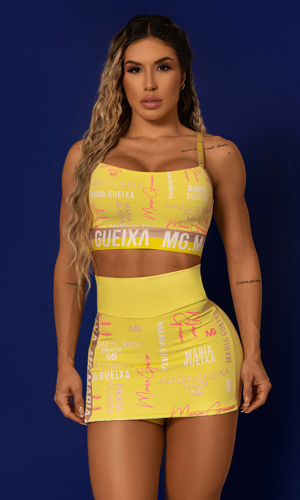 Shorts Saia Reflection Amarelo Maria Gueixa