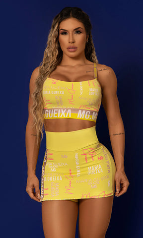 Shorts Saia Reflection Amarelo Maria Gueixa