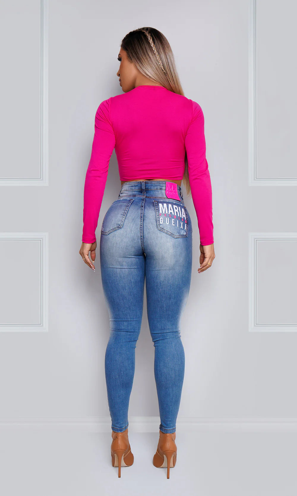Calça Jeans Strass Lateral Maria Gueixa Azul