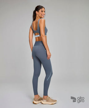 Legging Estampa Lines Cinza Metropole Alto Giro