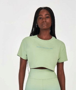 T-Shirt Cropped Sport Way Of Life Verde Alto Giro