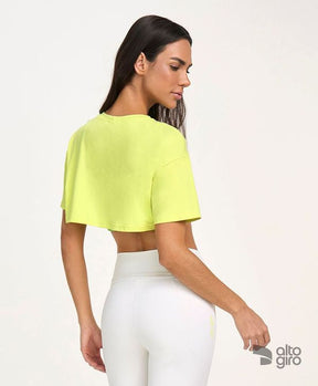 T-shirt Super Cropped Verde Vibrante Alto Giro