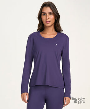 T-shirt Eterna Manga Longa UV Roxo Velvet Alto Giro