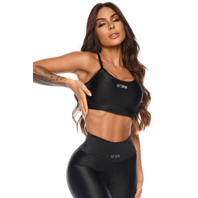 Top Perfect Black Preto Lets Gym