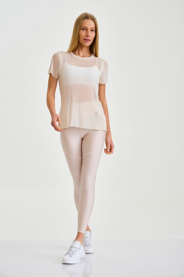 Blusa De Tule Alongada Off White Caju Brasil