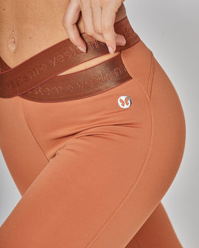 Legging Fusô Cós Transpassado Core Marrom Conhaque Vestem