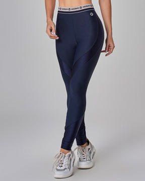 Legging Fusô Cós Elástico Bounce Azul Marinho Vestem