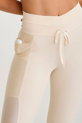 Legging Nakay Afina Cintura Com Bolso Off White Caju Brasil
