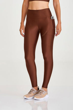 Legging Atletika Com Bolso Marrom Capuccino Caju Brasil