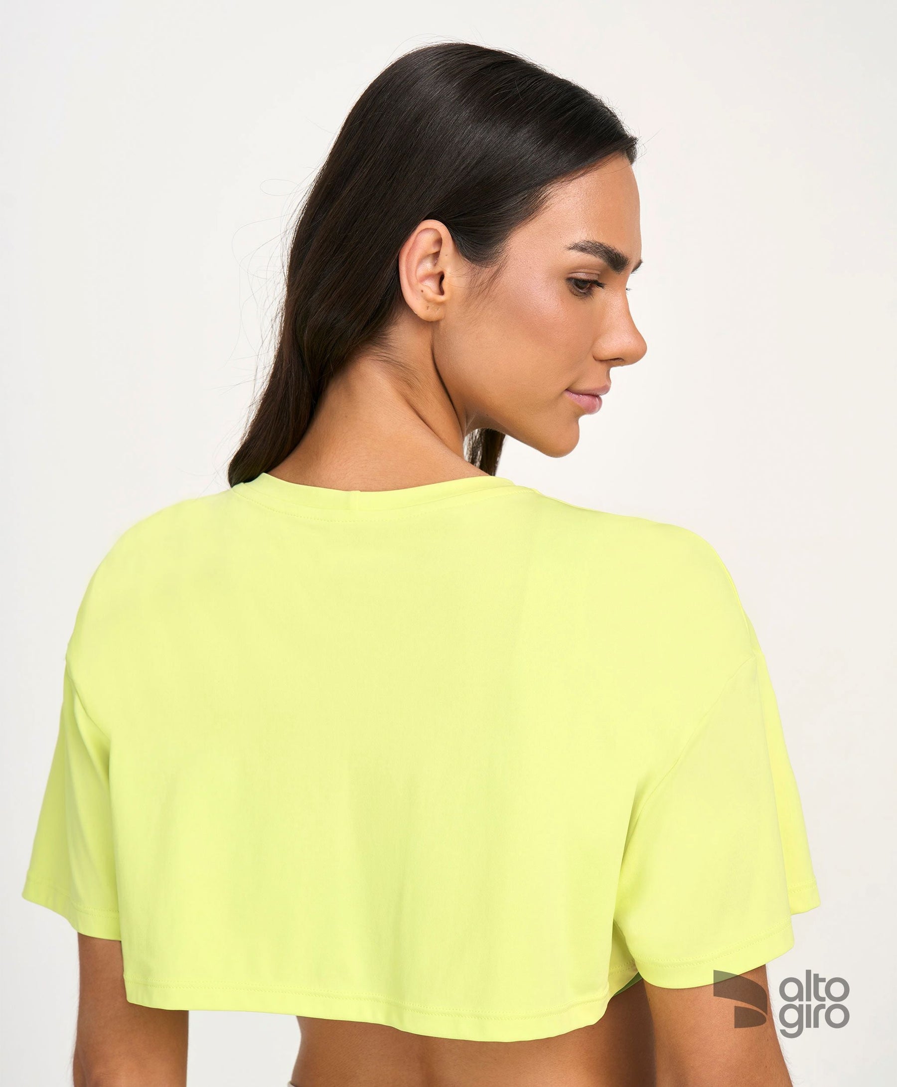 T-shirt Super Cropped Verde Vibrante Alto Giro