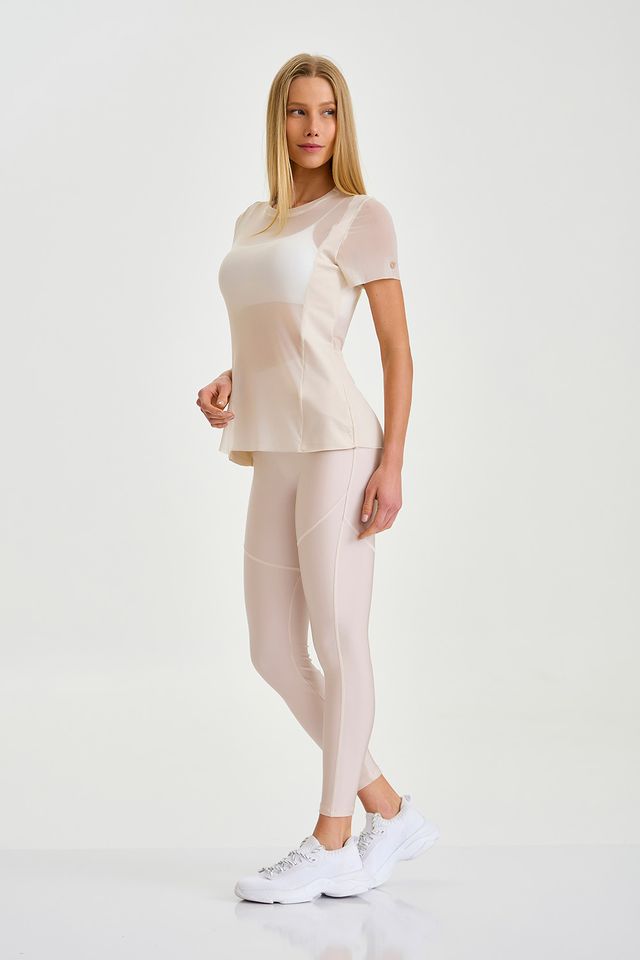 Blusa De Tule Alongada Off White Caju Brasil