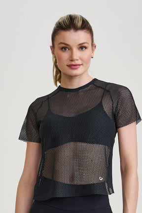 Blusa De Tela Costas Transpassadas Preto Caju Brasil