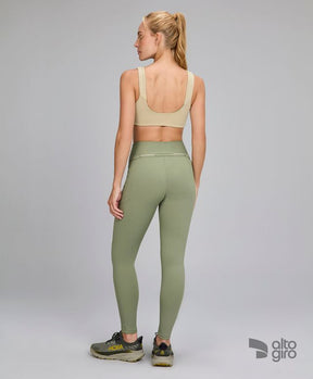 Legging Com Bolsos e Cordão Verde Alecrim Alto Giro