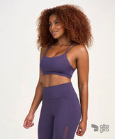 Top Alcinha Tule Costas Roxo Velvet Alto Giro