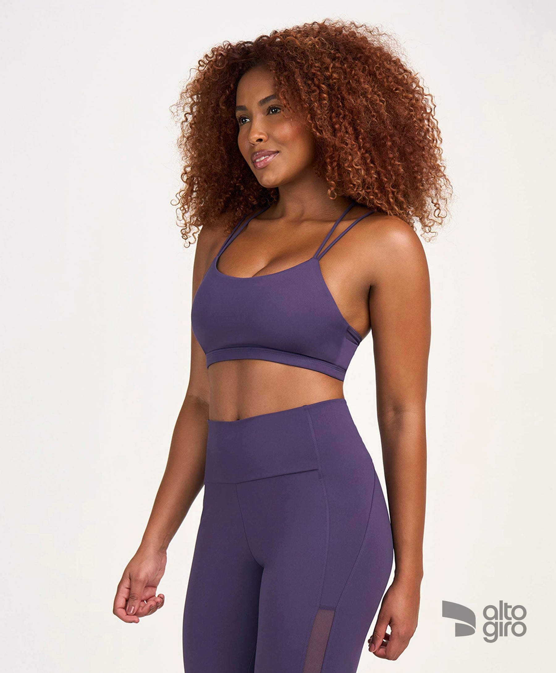 Top Alcinha Tule Costas Roxo Velvet Alto Giro