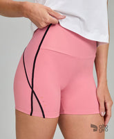Bermuda Texturas e Contorno Rosa Encanto Alto Giro