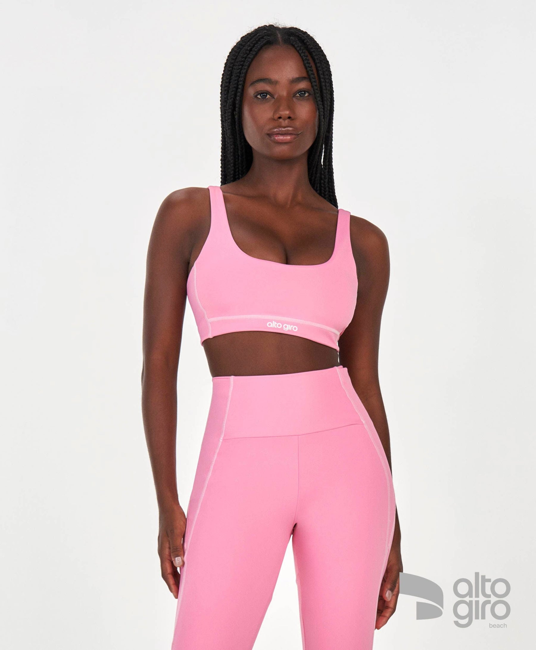 Top Regata Com Termo Refletivo Rosa Alto Giro
