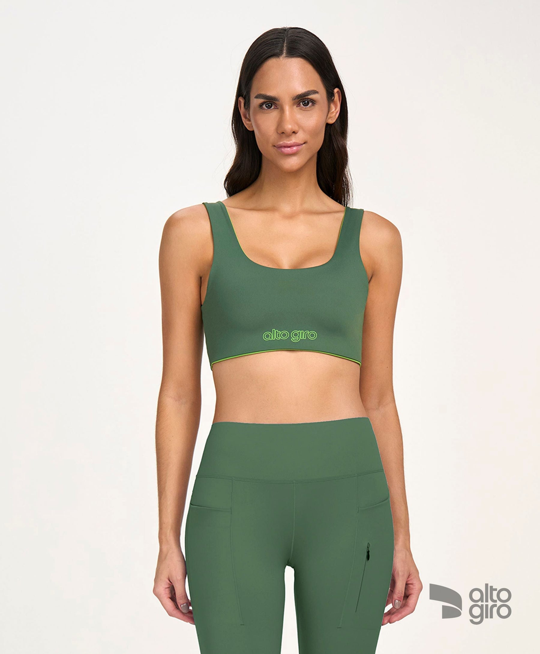 Top Regata e Decote V 4 em 1 Verde Eden Alto Giro