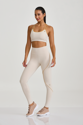 Legging Hyper Com Silk Off White Caju Brasil