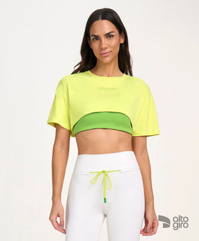T-shirt Super Cropped Verde Vibrante Alto Giro