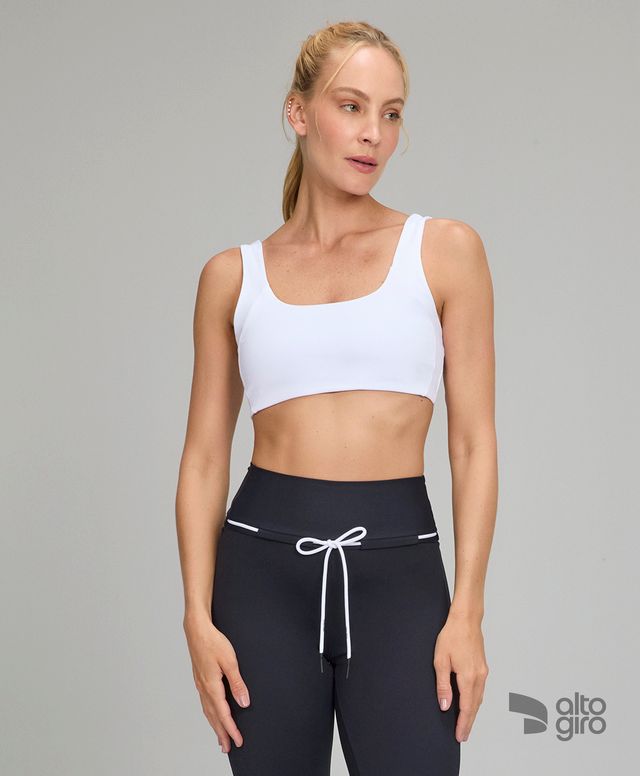 Top Dupla Face Bicolor Preto Alto Giro
