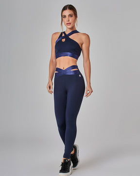 Legging Fusô Cós Transpassado Core Marinho Vestem