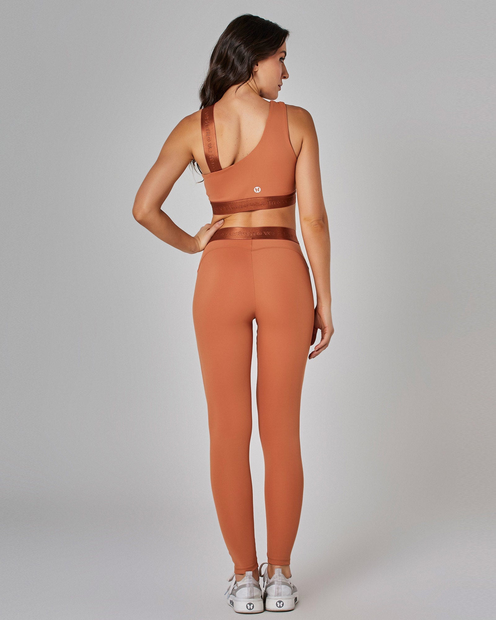 Legging Fusô Cós Transpassado Core Marrom Conhaque Vestem
