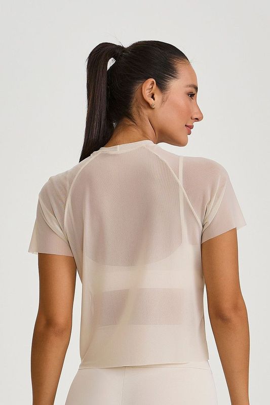 Blusa De Tule Off White Caju Brasil