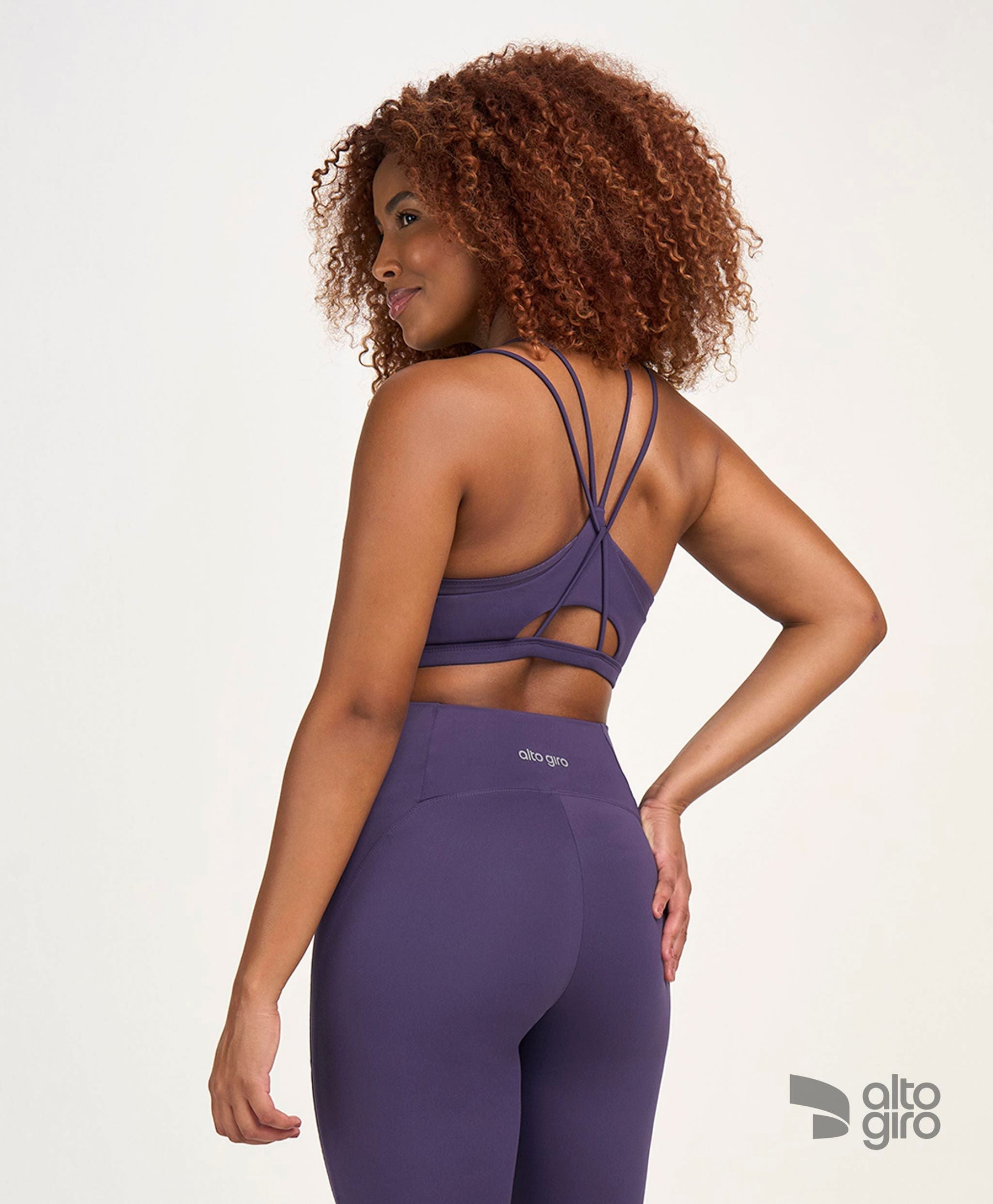 Top Alcinha Tule Costas Roxo Velvet Alto Giro
